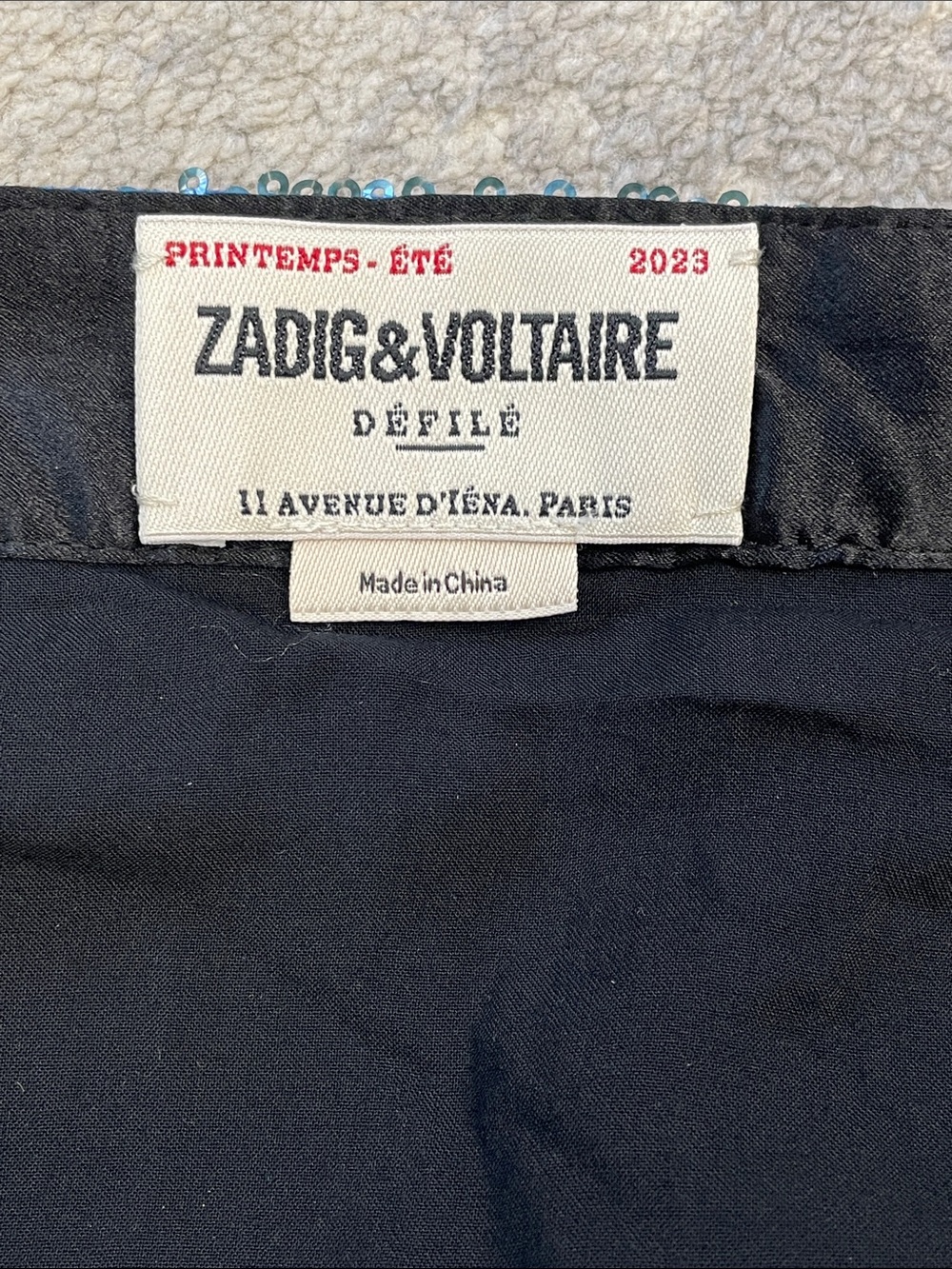 NWT Zadig & Voltaire Jamelia Sequins Leopard Azul Blue Midi Skirt Sz 42 - Picture 5 of 11